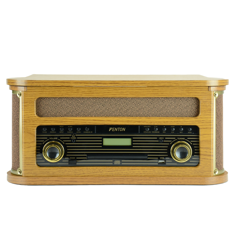Gramofon Memphis BT CD DAB+ FM USB jasne drewno + winyl