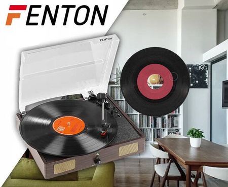 Gramofon RP106W z głośnikami USB Fenton brązowy