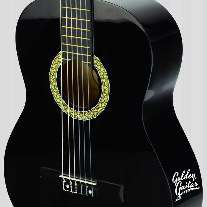 Gitara klasyczna 4/4 39" kolor czarny Guitar+ pokrowiec tuner struny kostki