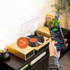 Gramofon retro Fenton RP165L z Bluetooth i głośnikami - Drewno (Lightwood) + winyl