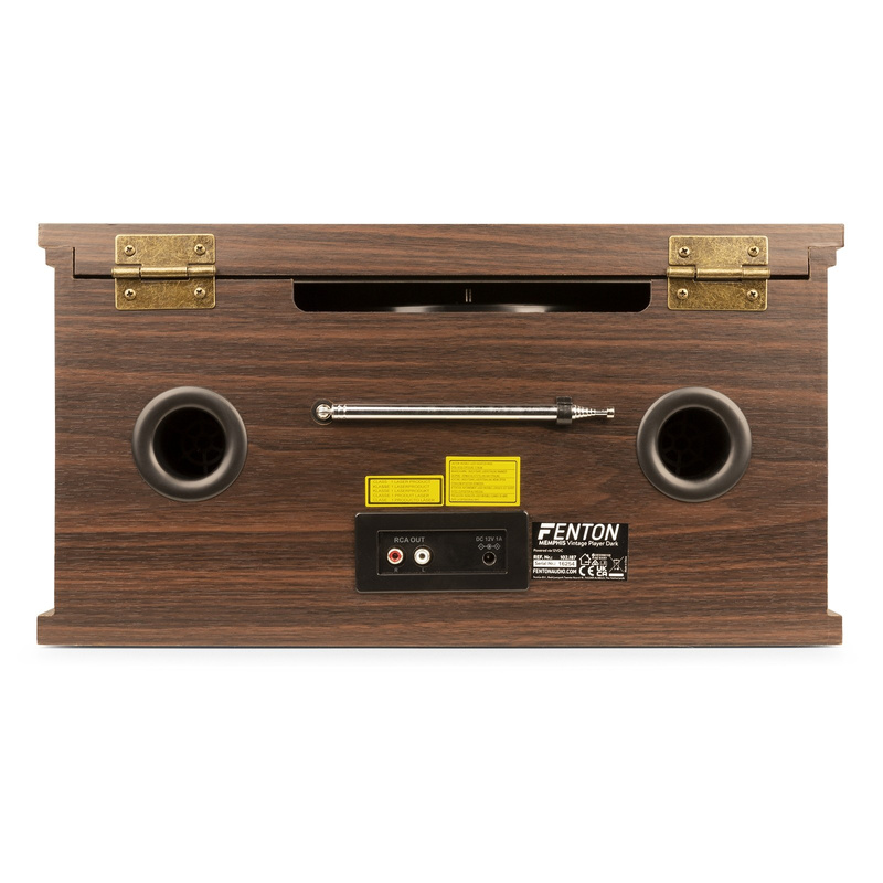 Gramofon Memphis Fenton BT CD kaseta DAB+ FM USB brązowy