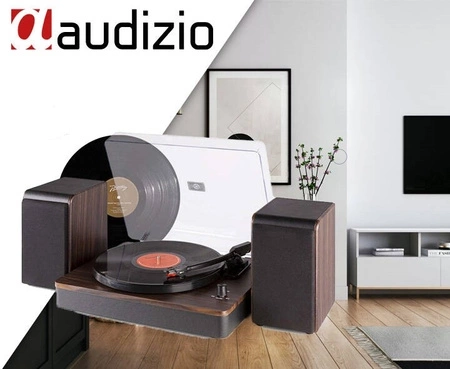 Gramofon RP330D Audizio głośniki BT brązowy
