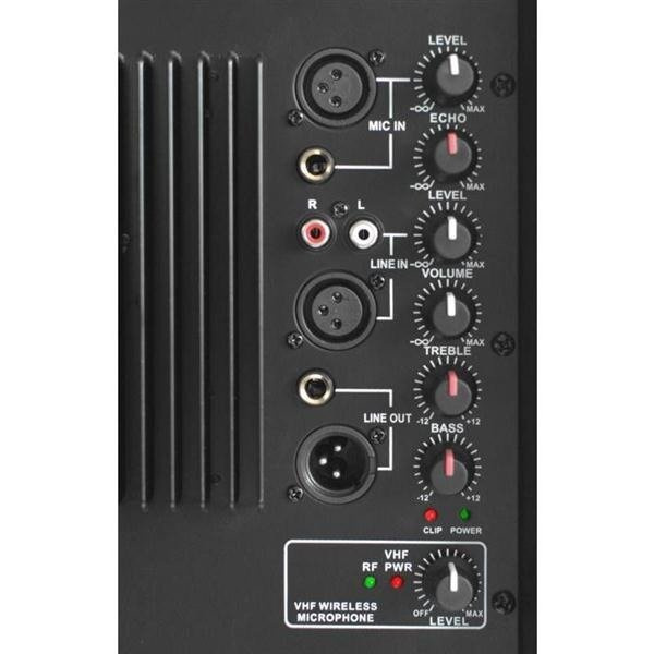 Kolumna aktywna 15" 800W z mikrofonem VHF SPJ-1500A VHF